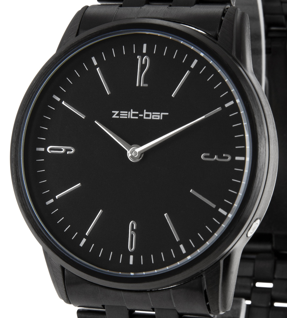 Zeit-Bar Funk-Armbanduhr, Metall-Gehäuse, Edelstahl-Uhrband