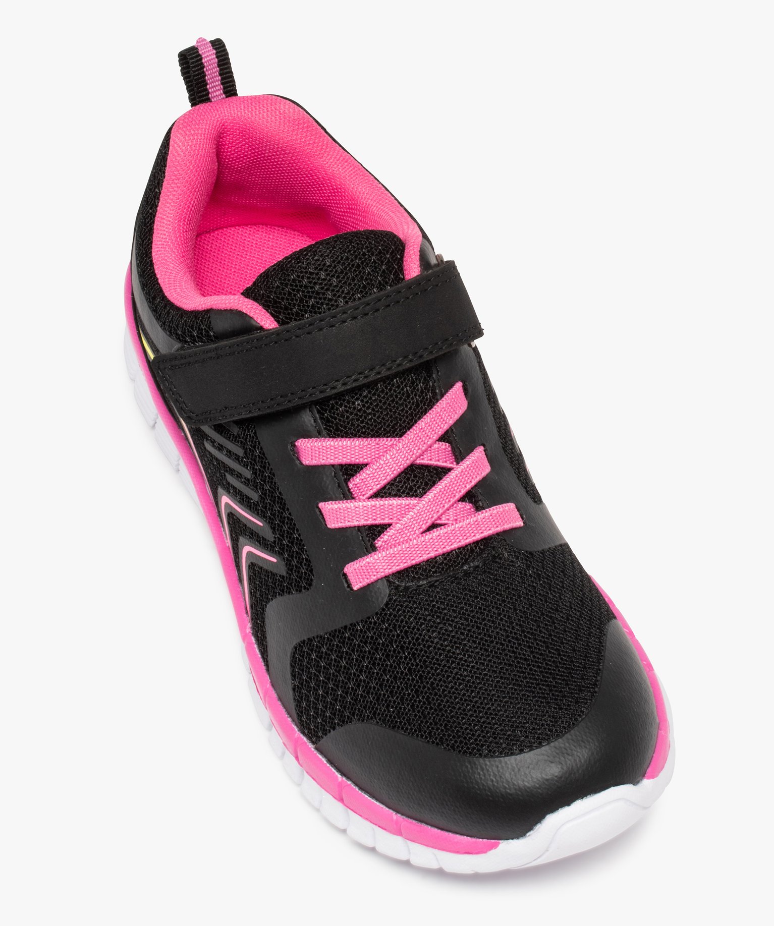 Baskets fille en mesh fermeture lacets élastiques et scratch noir | GEMO