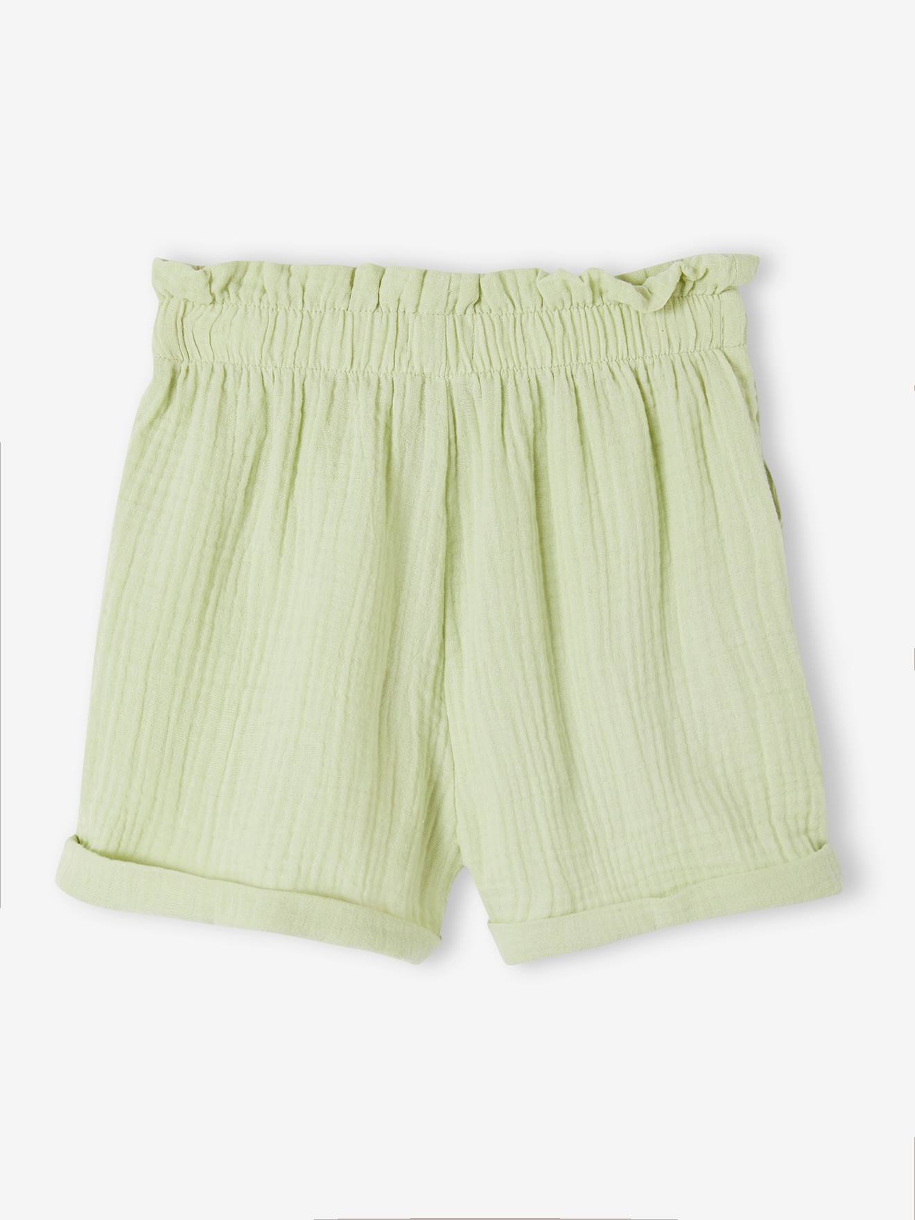 Vertbaudet Mädchen Paperbag-Shorts, Musselin - vanille