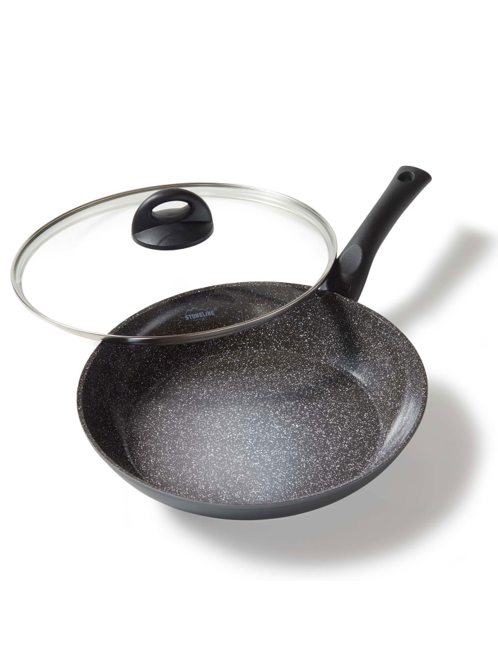 Stoneline Keramik Bratpfanne 28 cm | mit Deckel in Grau günstig kaufen Ø 28 cm