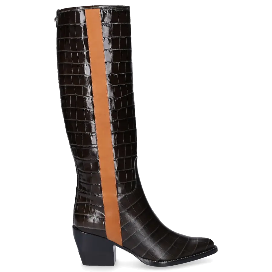 Chloé - Stiefel VINNY Kalbsleder Prägung braun olive - braun