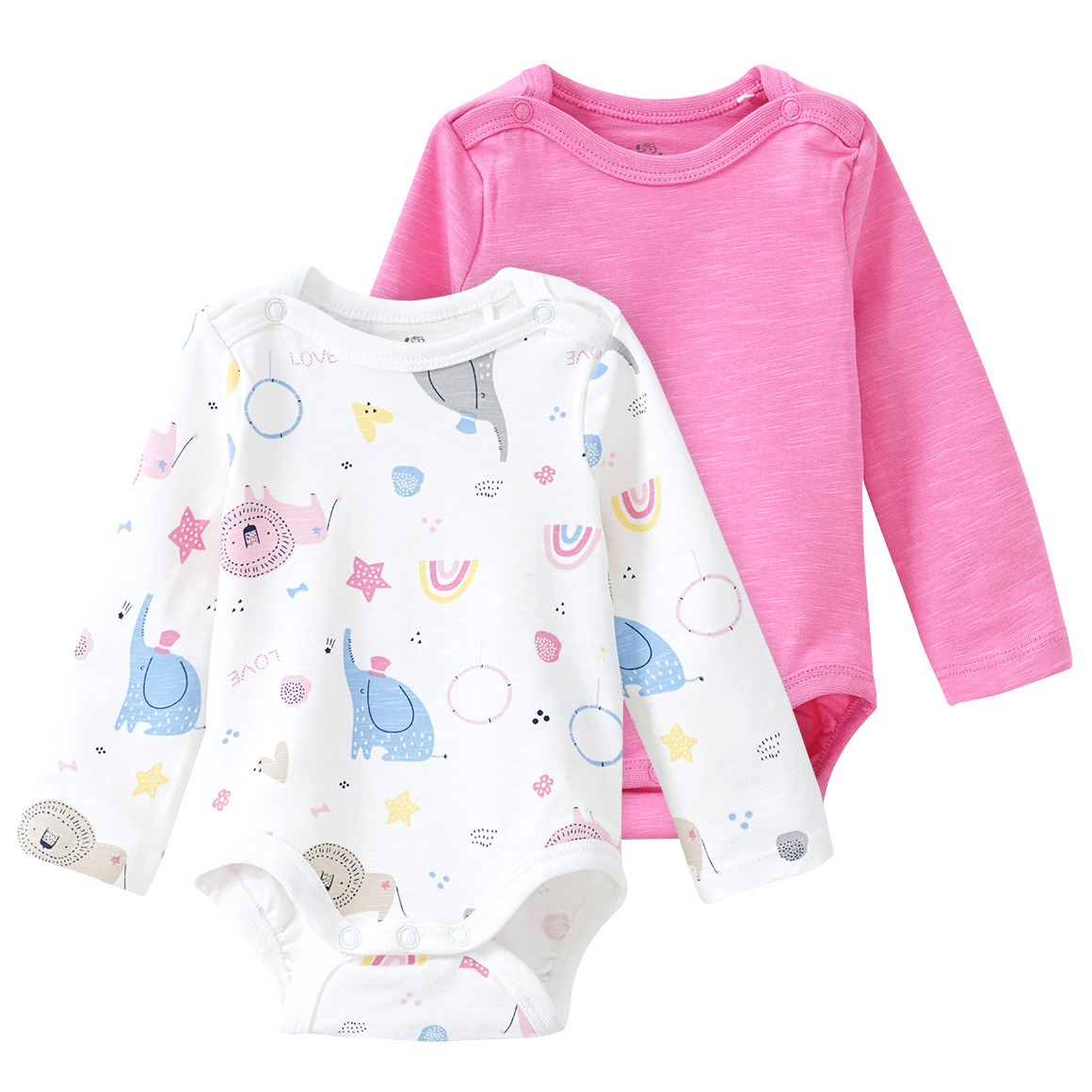 2 Baby Langarmbodys im Set