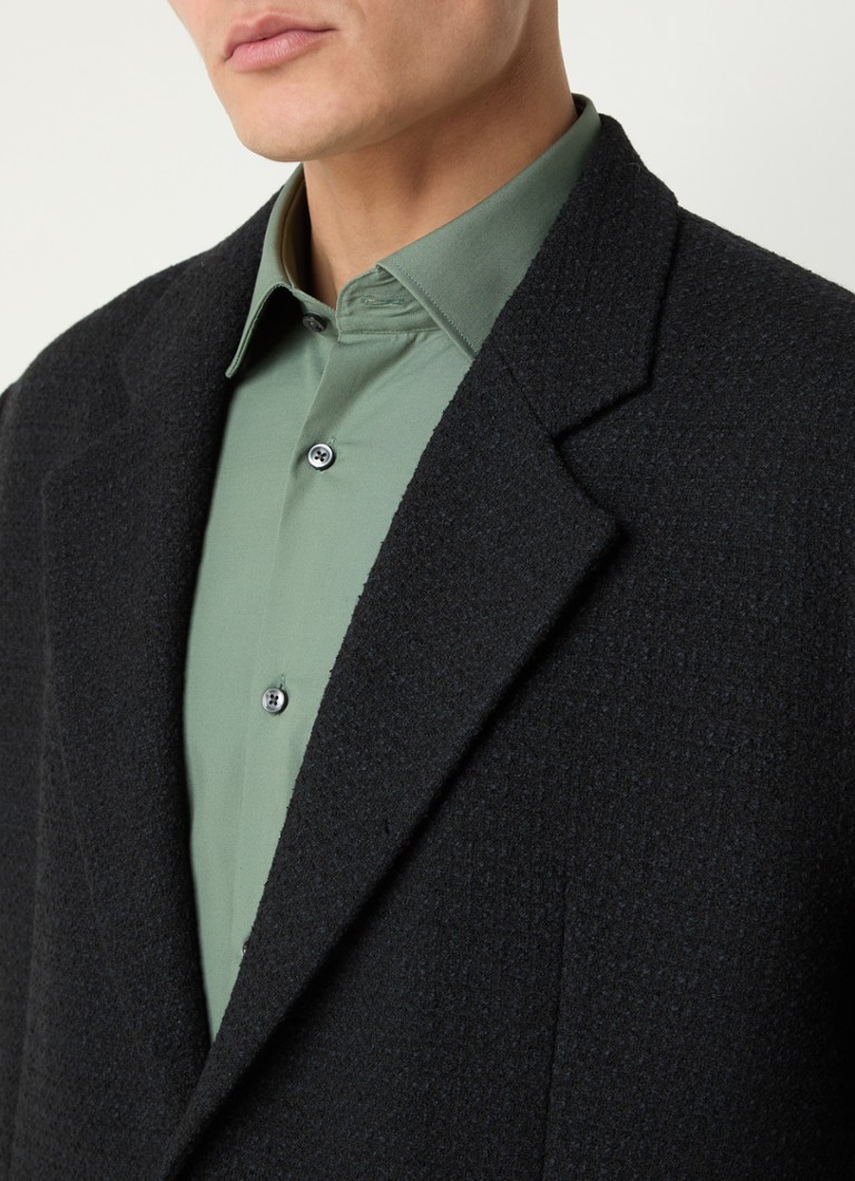Bunda HUGO BOSS Ulan s regular střihem a tvídovým vzhledem