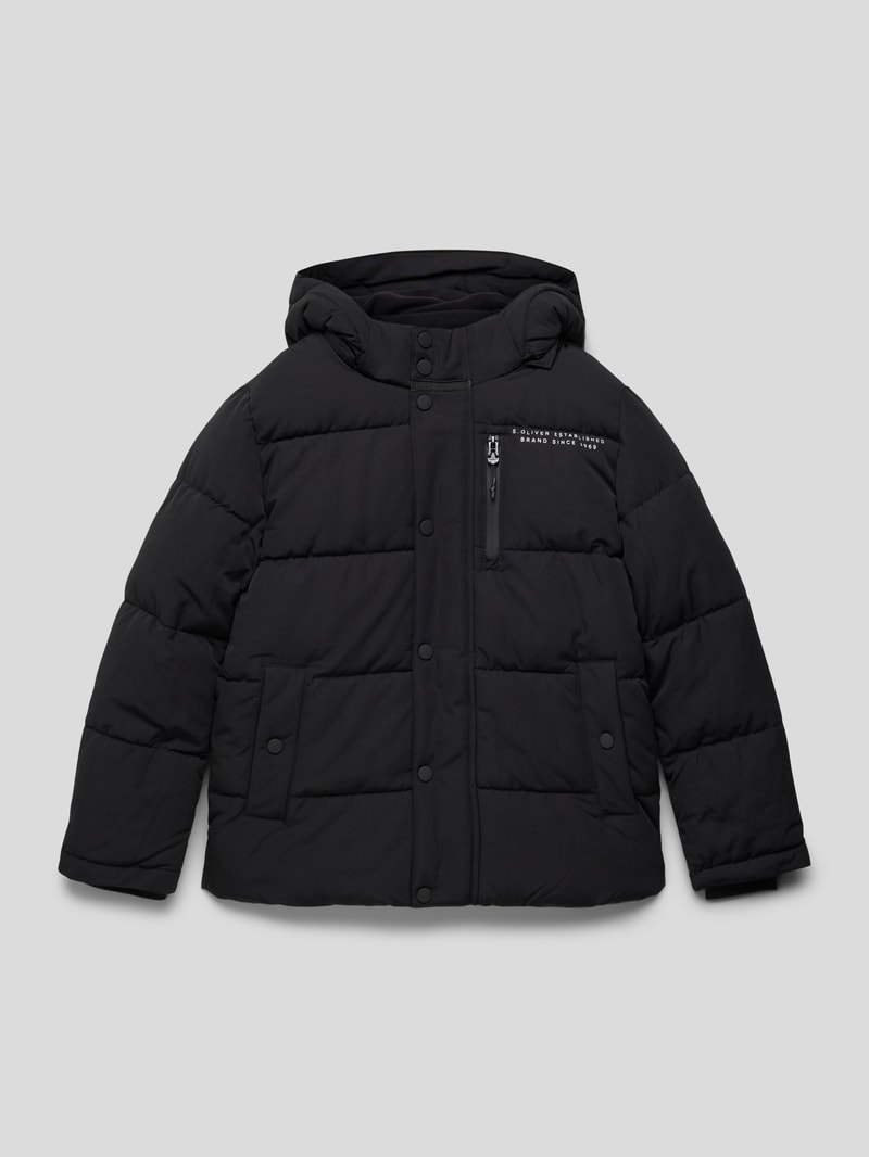 Steppjacke mit Label-Details in schwarz