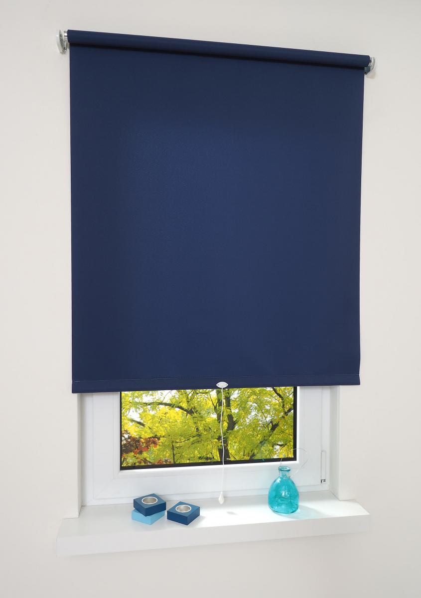 Bella Casa Mittelzugrollo Uni, lichtdurchlässig, 122 x 180 cm dunkelblau