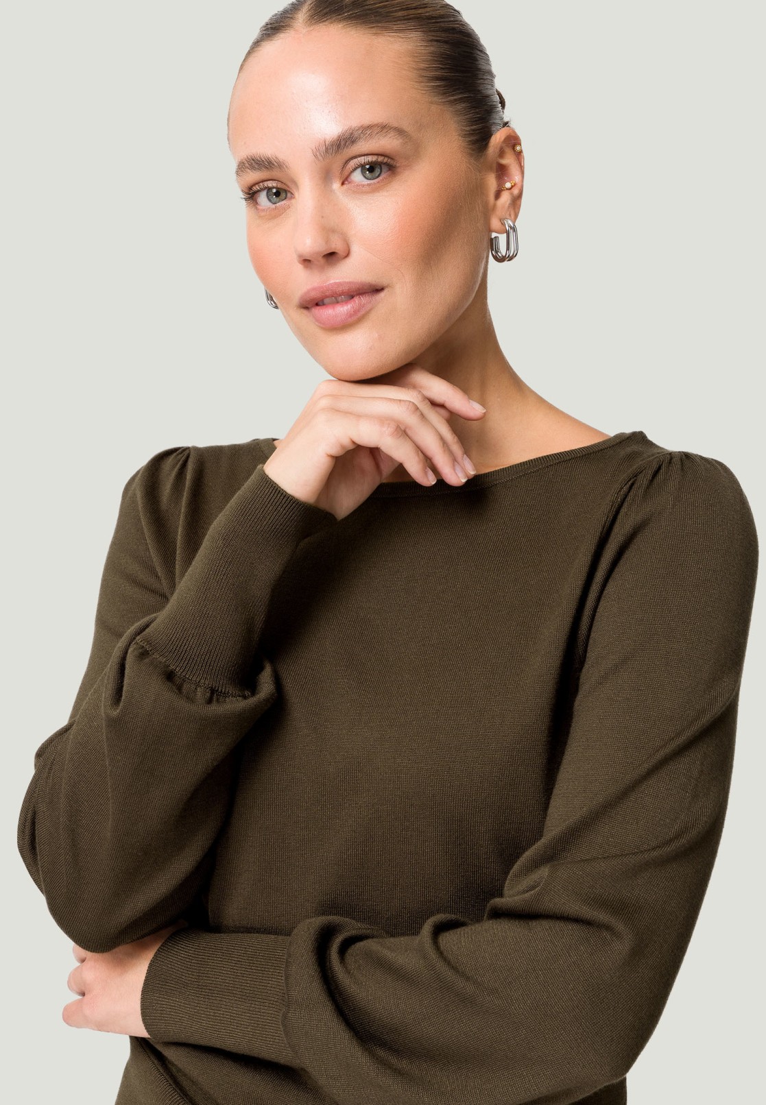 Strickpullover mit Rundhals