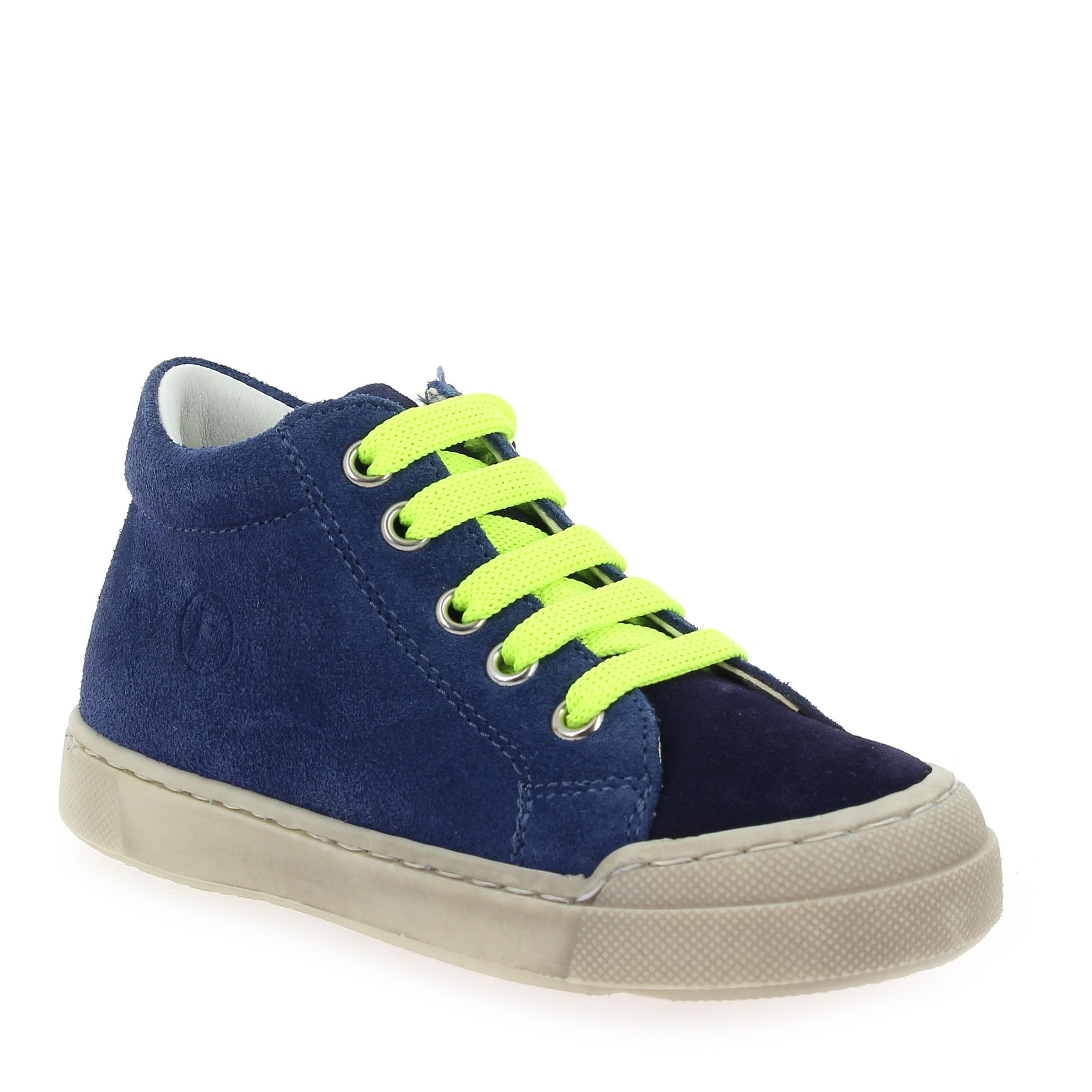 Naturino  SNOPES ZIP SUEDE - Marine Jaune fluo