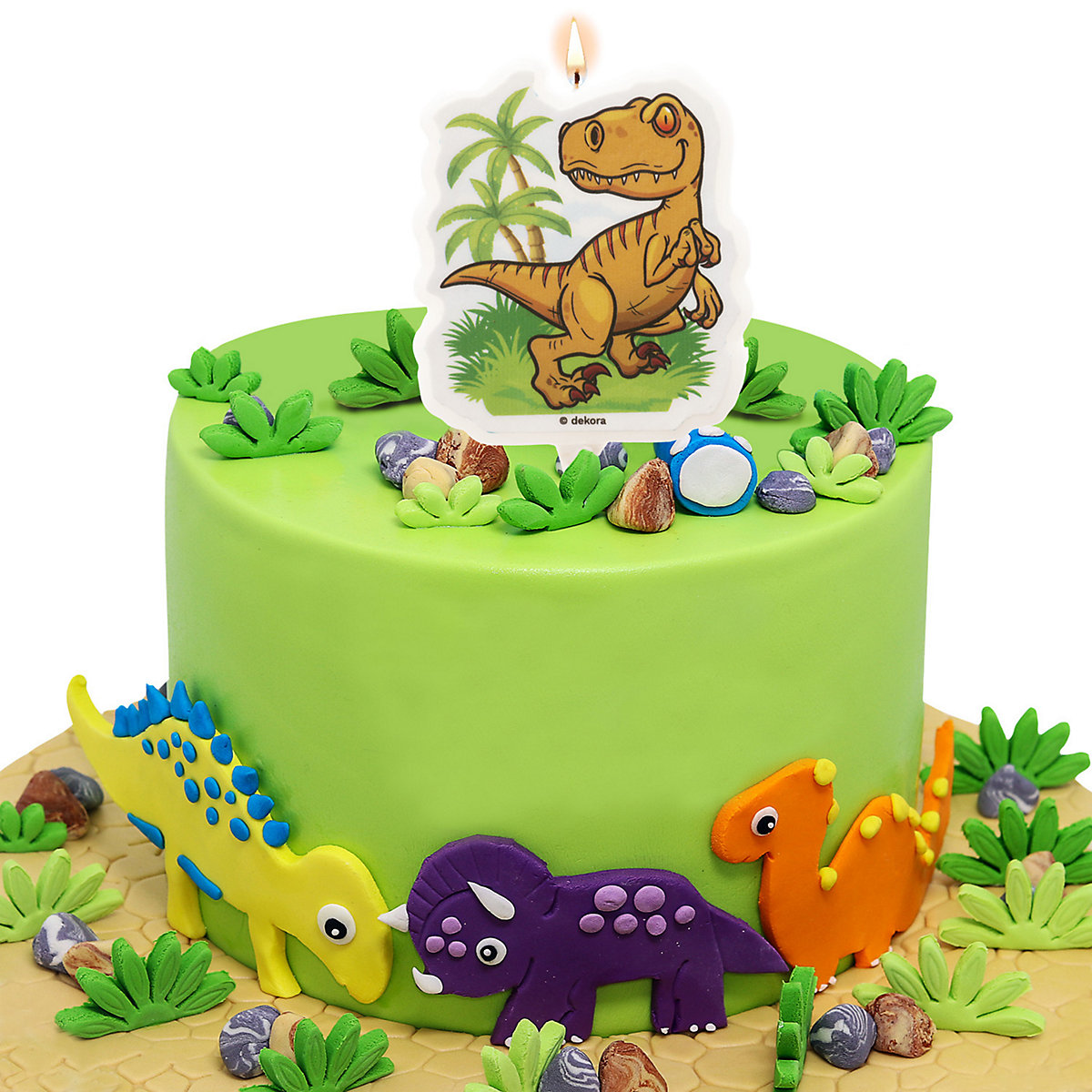 Geburtstagskerze Dinosaurier 7cm als Tortendeko zum Kindergeburtstag