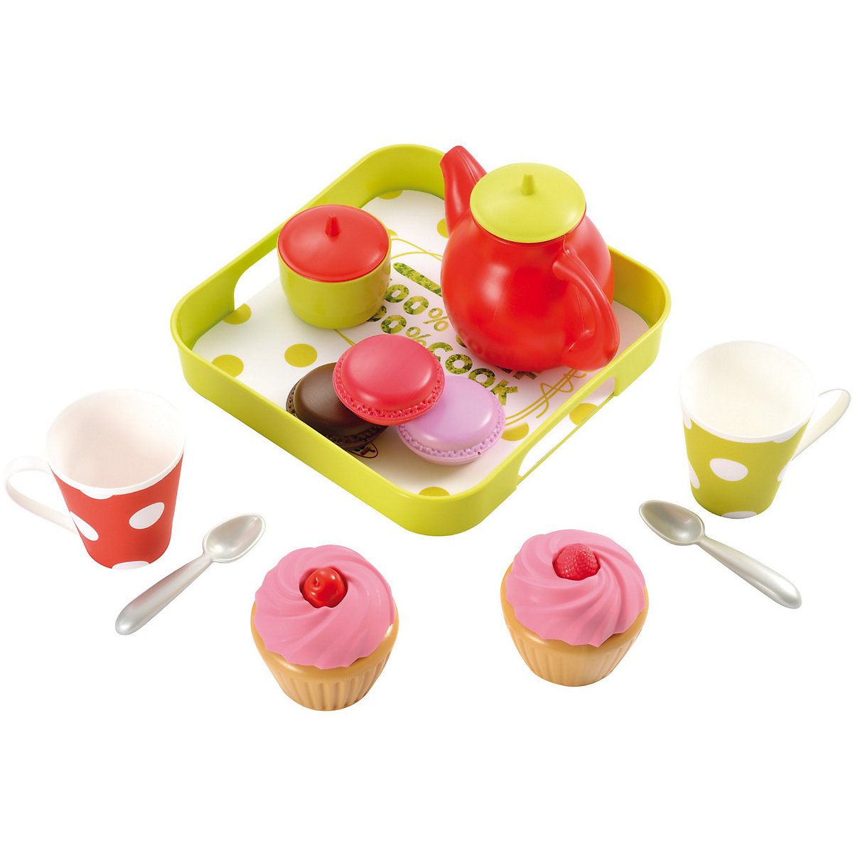 Tee-Set Tablett mit Cupcakes Spielgeschirr