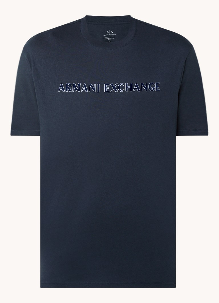 Koszulka Armani Exchange z logo z flokowaniem