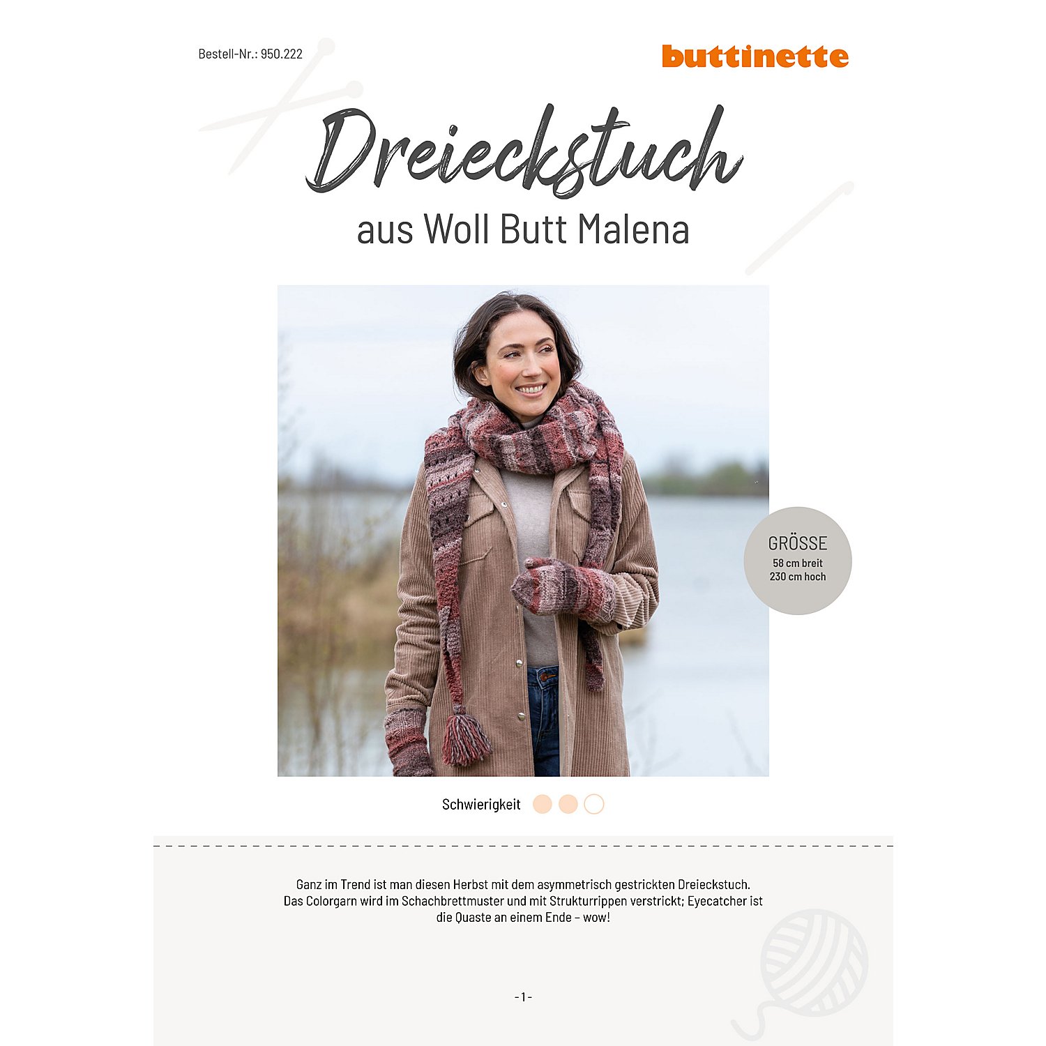 Strickanleitung – Dreieckstuch aus Woll Butt Malena