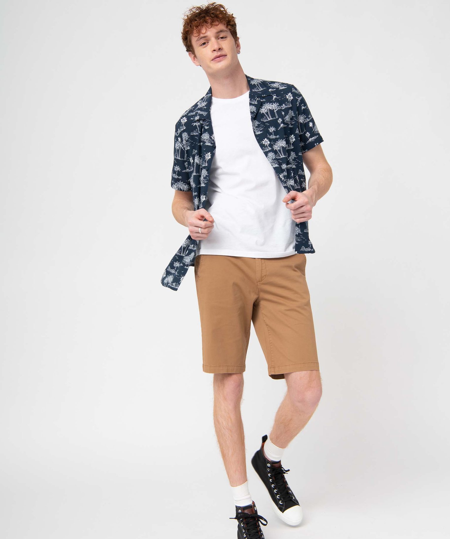 Chemise homme à manches courtes en viscose fluide imprimée imprime | GEMO