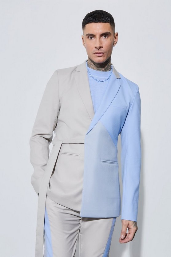 Tall Skinny Colorblock Wickel-Blazer