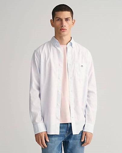 GANT Herren Hemd REG POPLIN STRIPE SHIRT Regular Fit Langarm