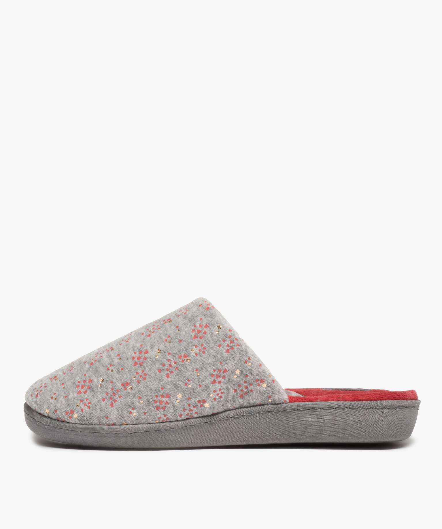 Chaussons femme mules plates en velours imprimé – Dim