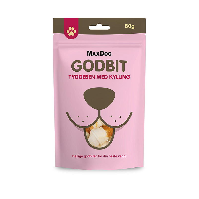 MaxDog Tyggeben 80 g, m/kylling MaxDog