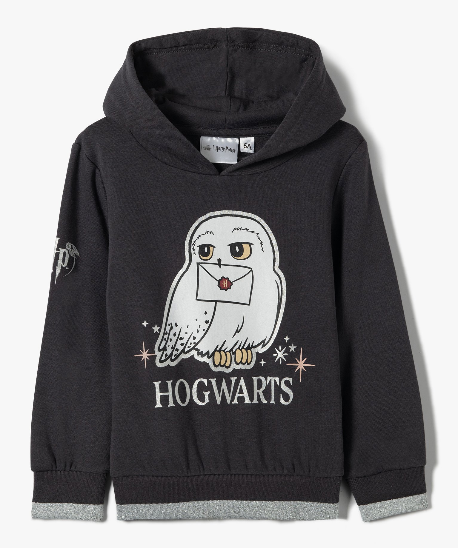 Sweat fille à capuche imprimé - Harry Potter gris fonce | GEMO