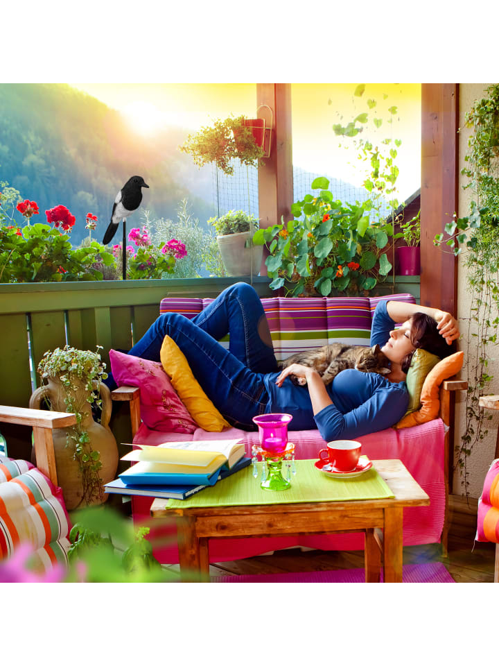 relaxdays 2 x Gartenfigur Vogel in Schwarz/ Weiß günstig kaufen onesize
