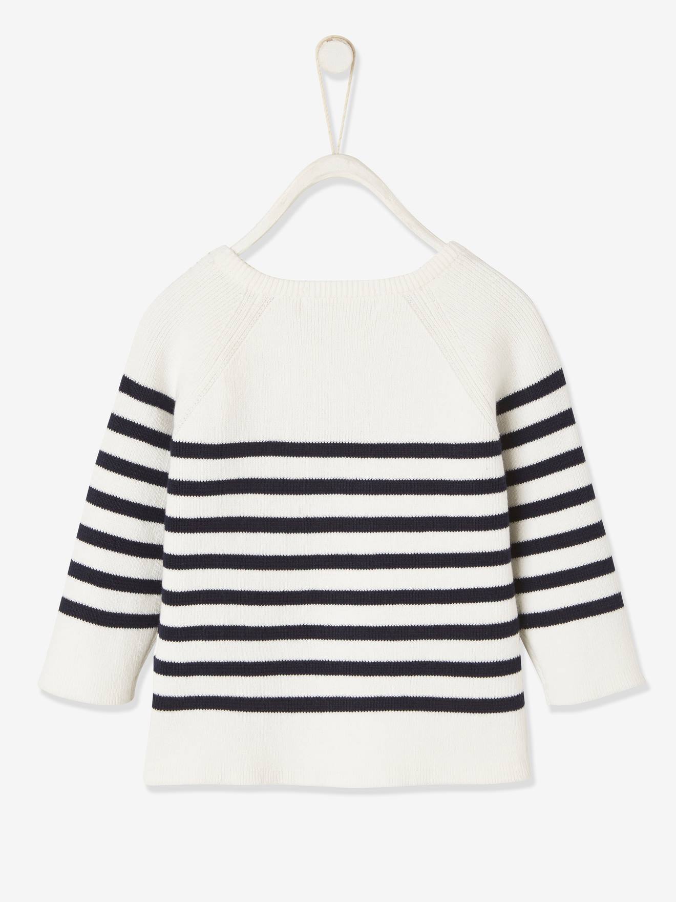 Pull marinière bébé caramel rayé