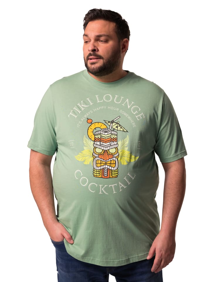 Men Plus Kurzarm T-Shirt in türkis günstig kaufen