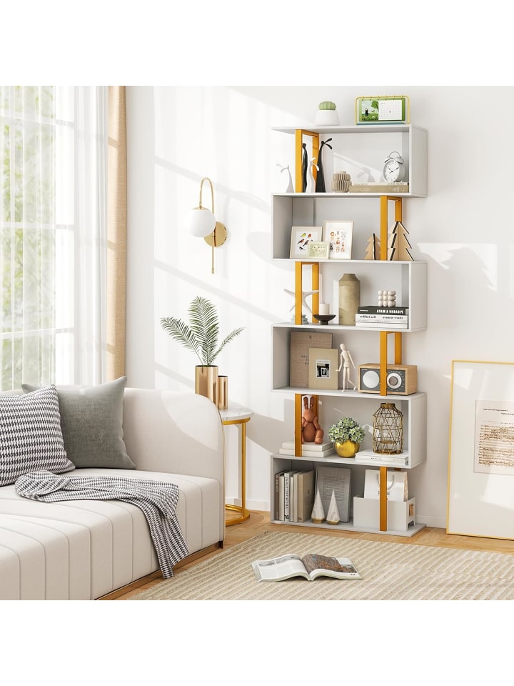 COSTWAY Standregal 6 Ebenen 70x24x189cm in Weiß günstig kaufen onesize