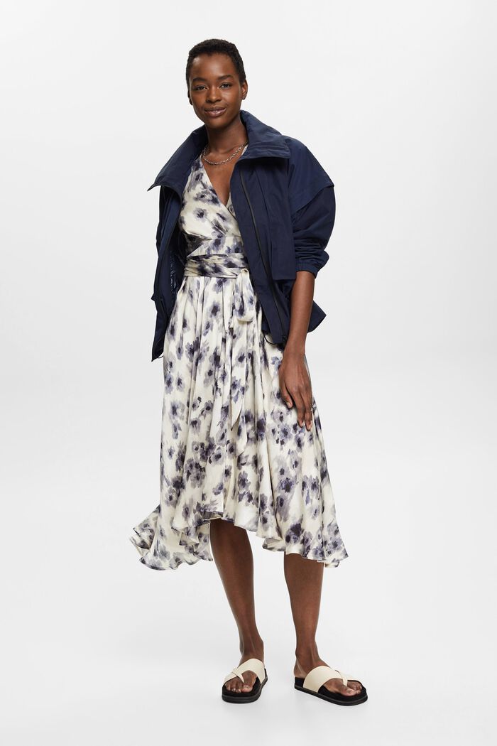Kleid mit Puffärmeln und Blumen-Print