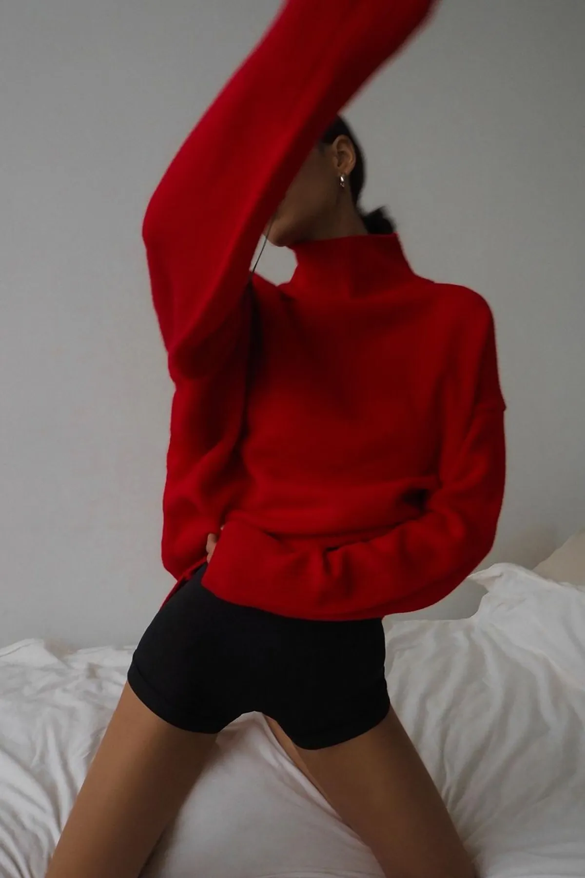 Madmext  Mad Girls Roter Rollkragenpullover Mg1252