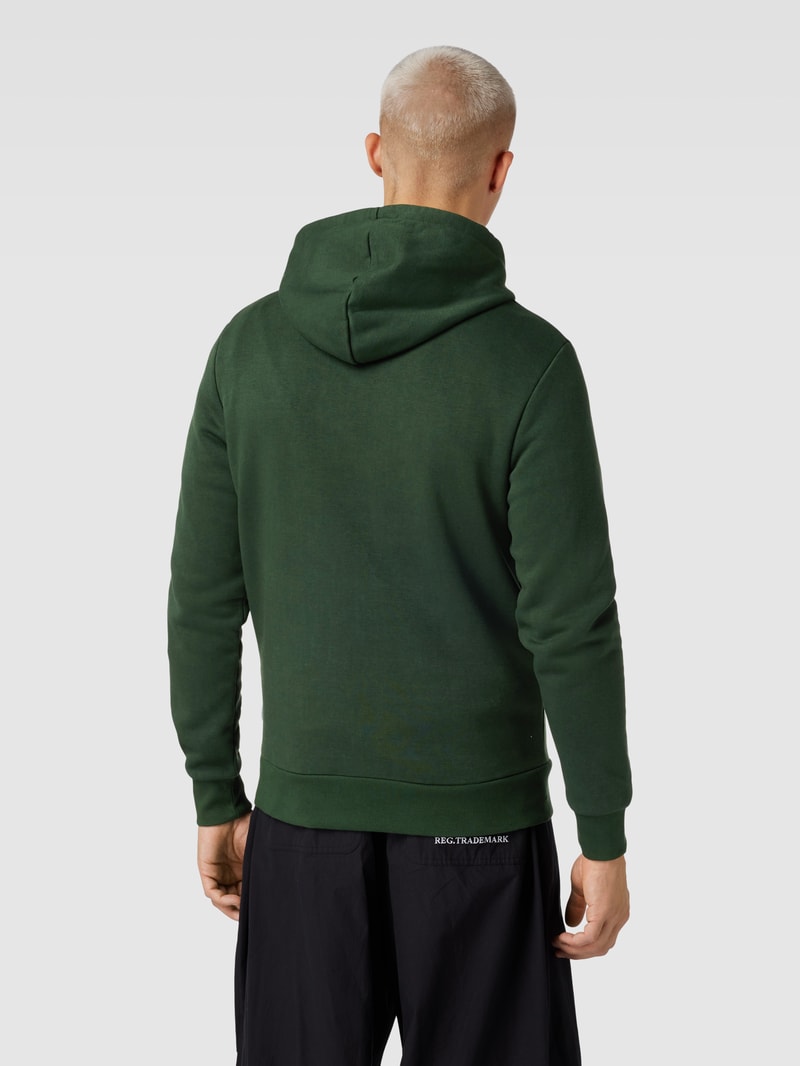 Hoodie mit Label-Print in dunkelgrün