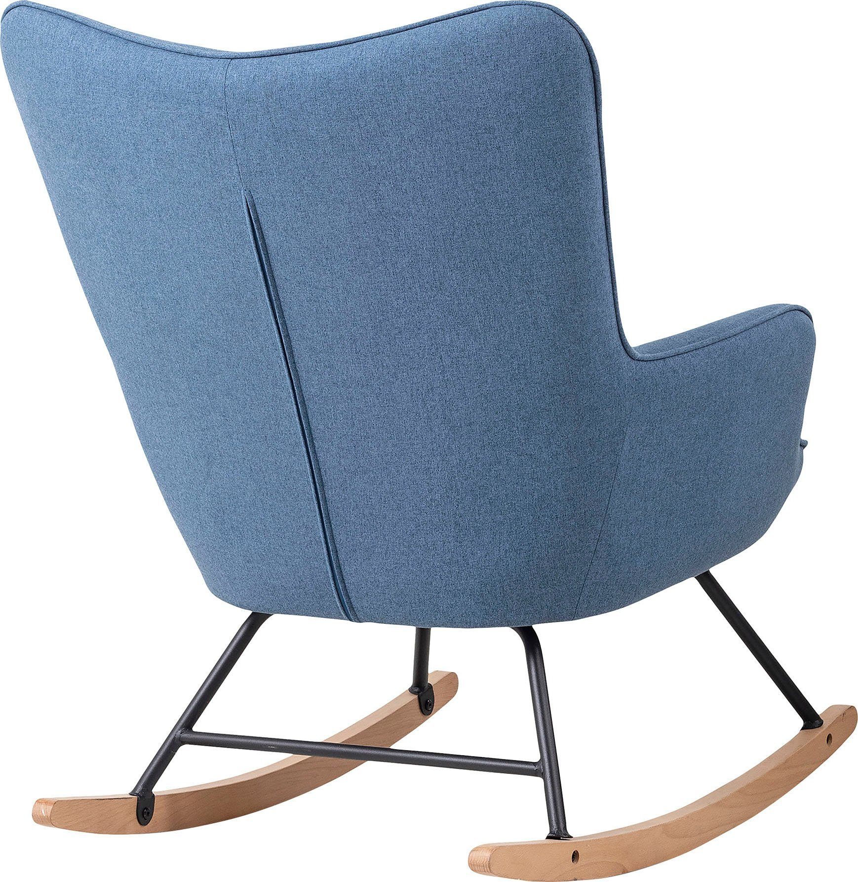 byLIVING Schaukelstuhl Richie (1 St), moderne Metallbeine mit Holzkufe, in Webstoff oder Cord erhältlich