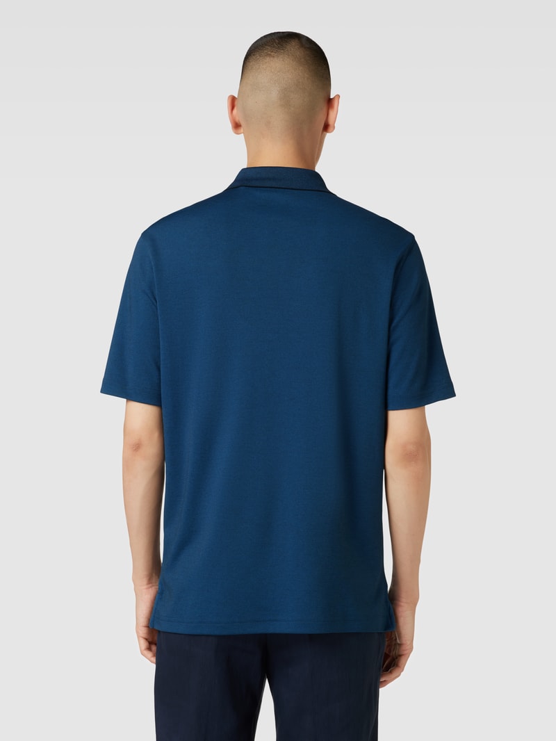 Poloshirt mit Reißverschluss in dunkelblau