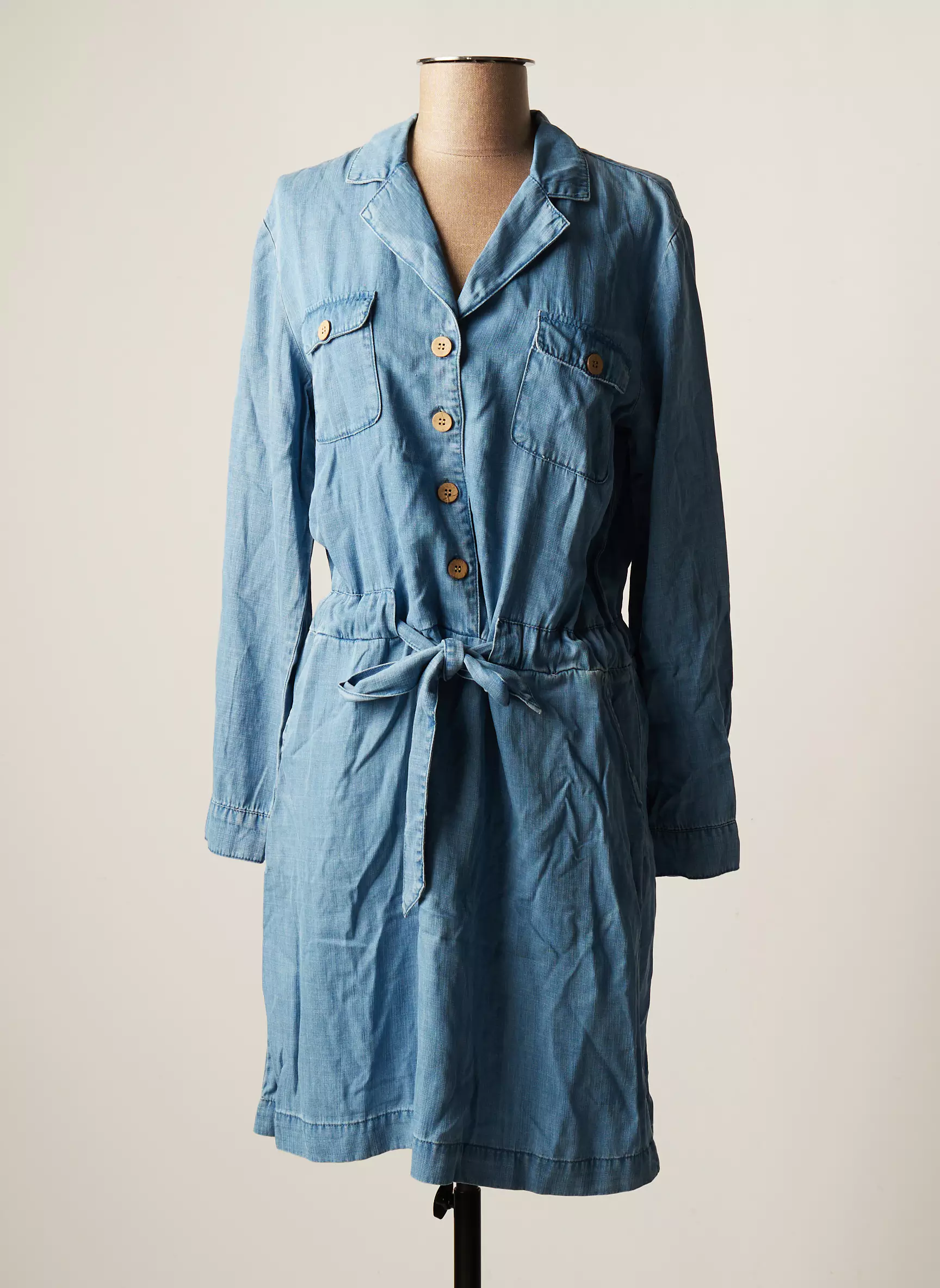 B Young Robes Mi Longues Femme couleur bleu