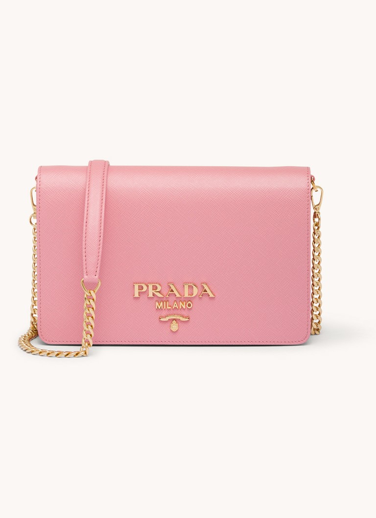 Geantă de umăr din piele cu logo Prada