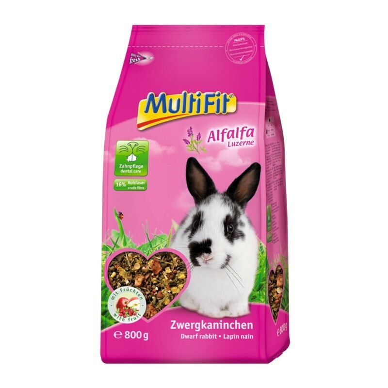 MultiFit Hauptfutter MultiFit für Zwergkaninchen mit Alfalfa 800 g