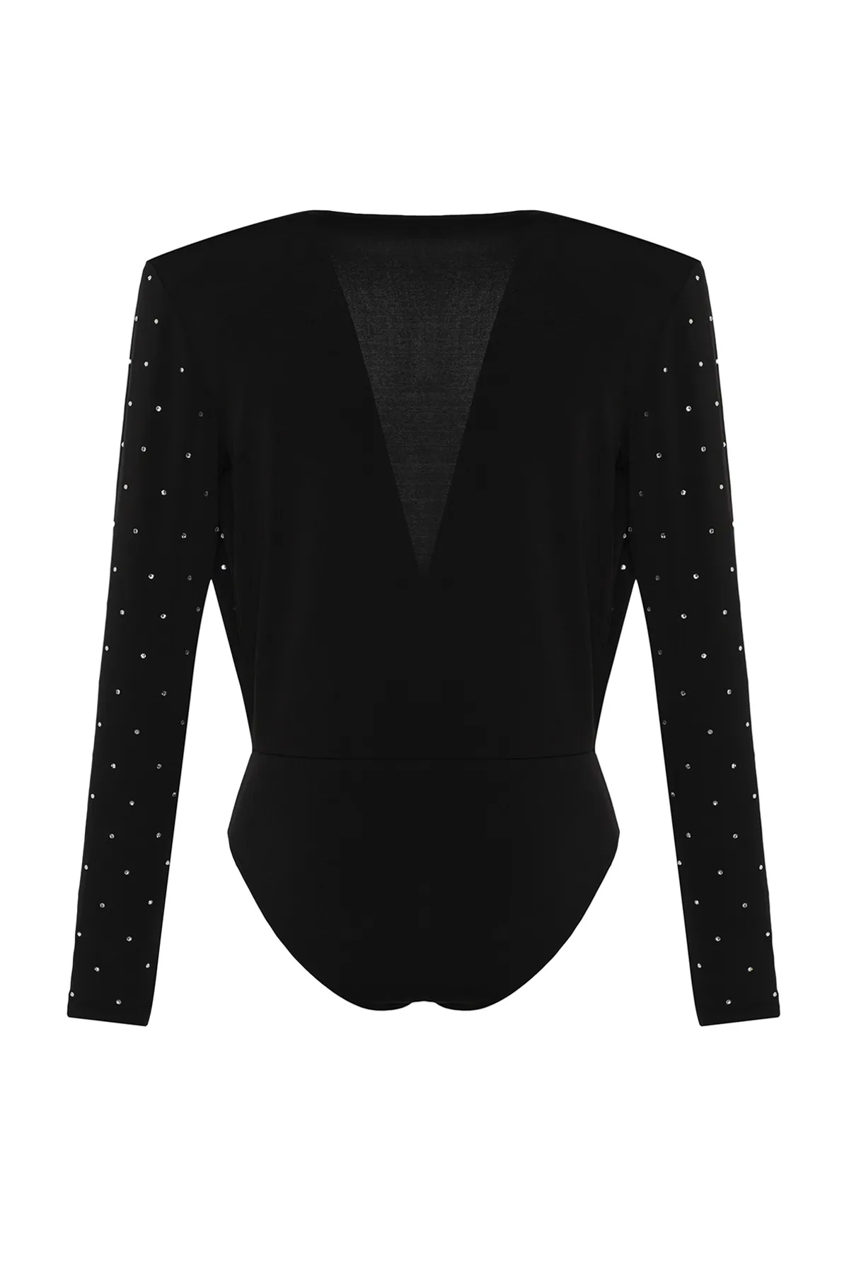 Trendyol Collection  Schwarzer Body mit Schmucksteinen TPRAW24BD00043