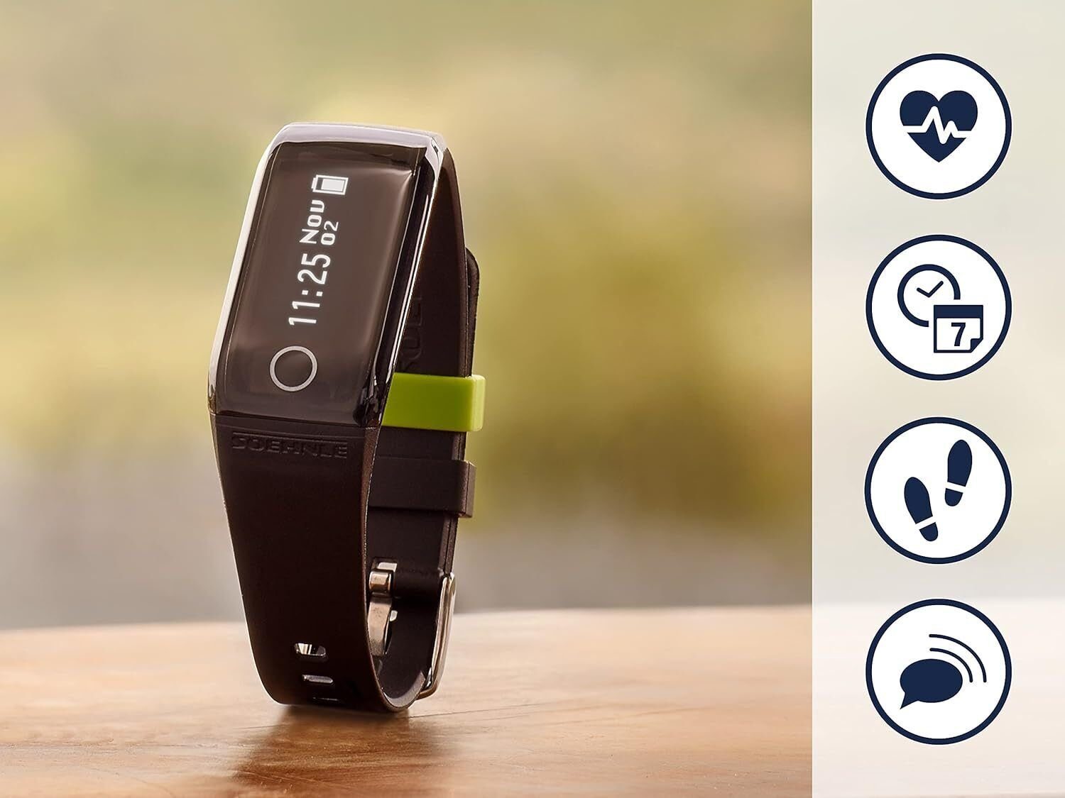 Soehnle Fitness-Tracker Bluetooth Fit Connect 200HR Fitnessarmband Touch Display Armbanduhr (mit Armband), 10 Tage Laufzeit,SMS,ANRUF,OLED,Vibrationsalarm