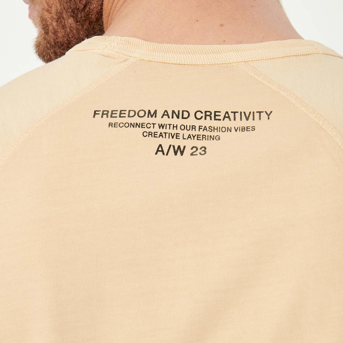RAKIM  T-shirt beige homme 100% coton bio