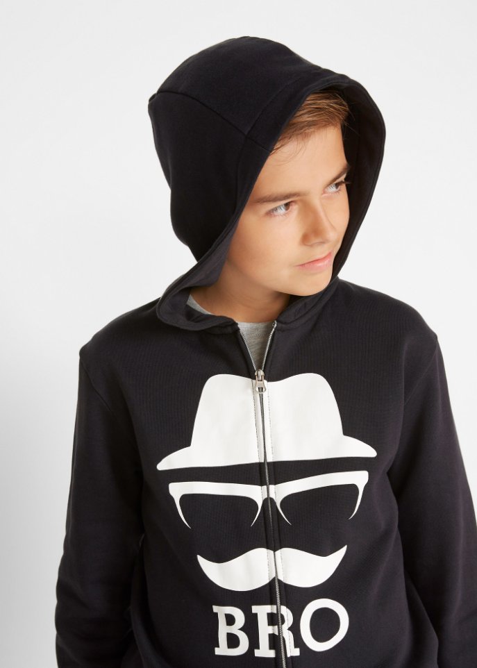 Jungen Kapuzensweatshirt mit coolem Druck aus Bio-Baumwolle