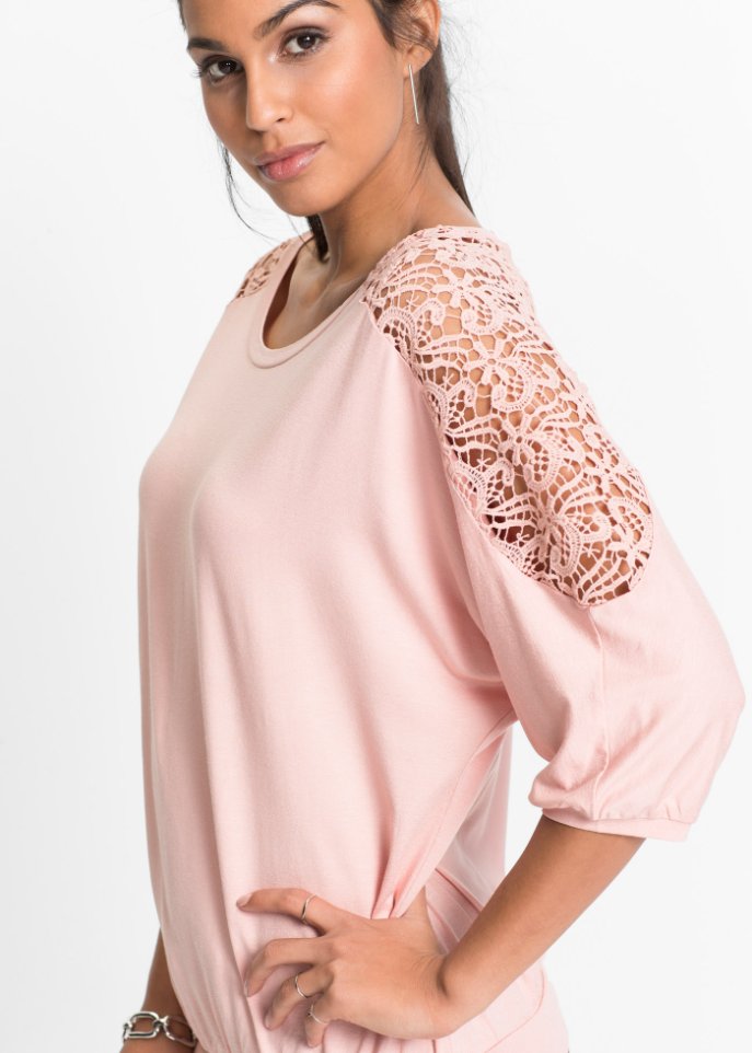Oversize-Shirt mit Spitze
