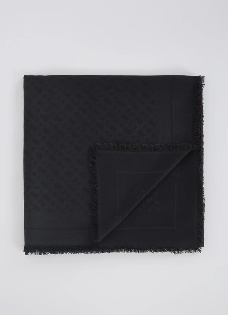 Eșarfă HUGO BOSS din amestec de lână cu logo imprimat, 120 x 120 cm
