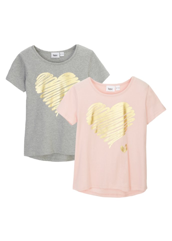 Mädchen T-Shirt (2er Pack) mit Bio-Baumwolle