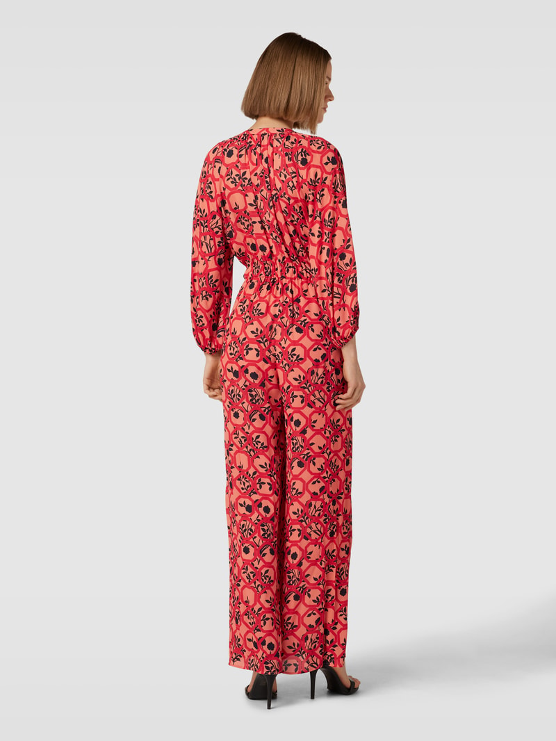 Jumpsuit mit Allover-Muster Modell 'ECCESSO' in hellrot