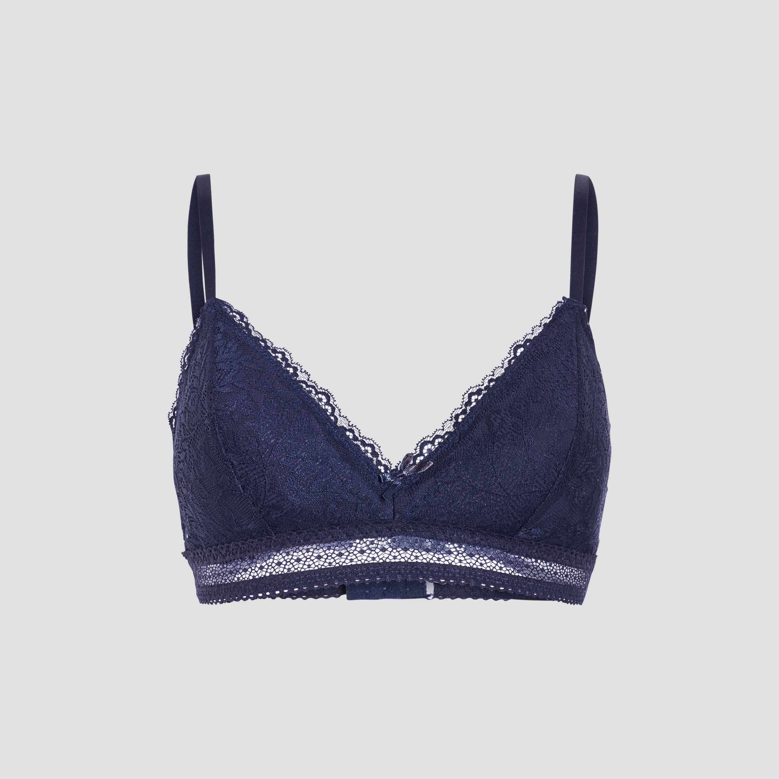 Soutien-gorge triangle micro dentelle bleu marine femme | La Halle