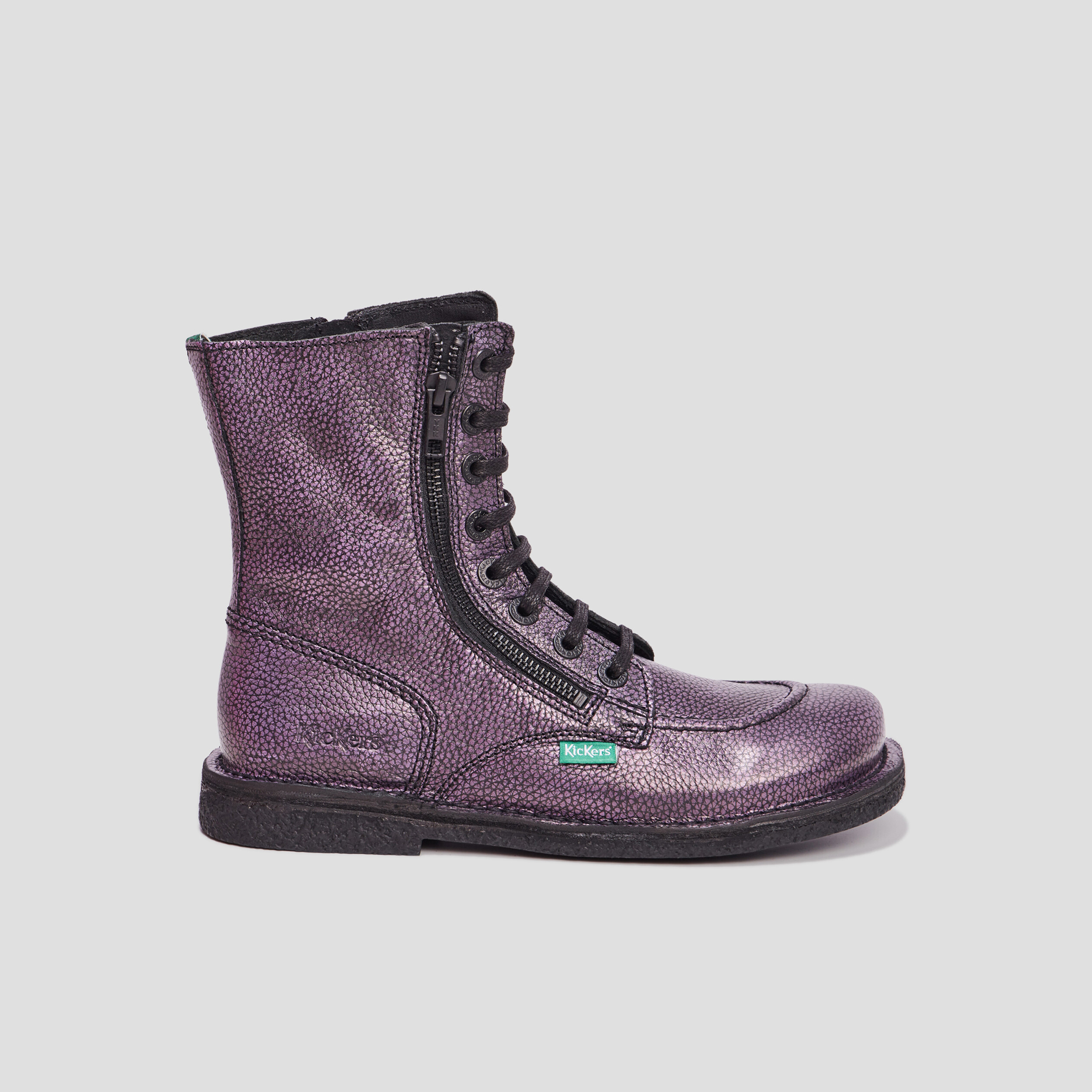 Bottines en cuir Kickers Meetickzip violet femme | La Halle