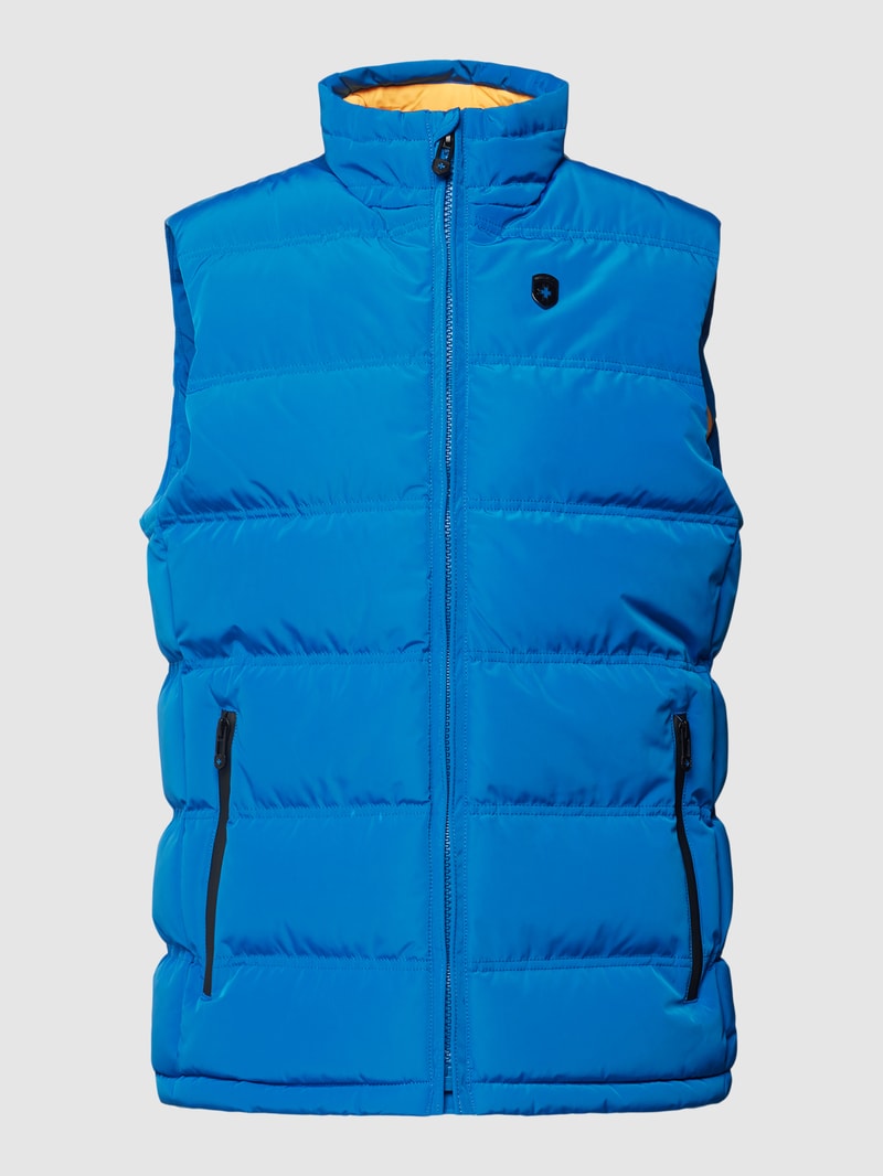 Steppweste mit Label-Applikation Modell 'SNOWDOME' in aqua blau