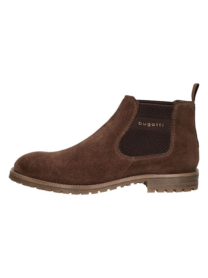 Bugatti Leder-Chelsea-Boots in Braun günstig kaufen