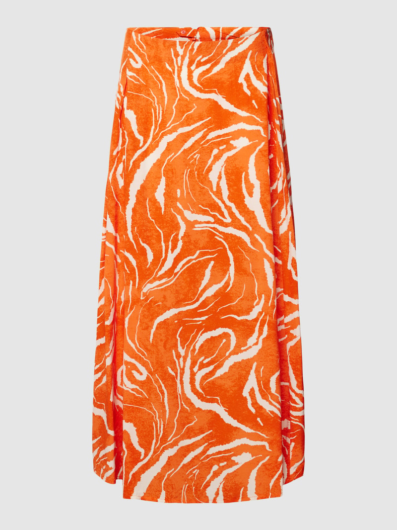 Maxirock mit Allover-Muster Modell 'SIRINE' in orange