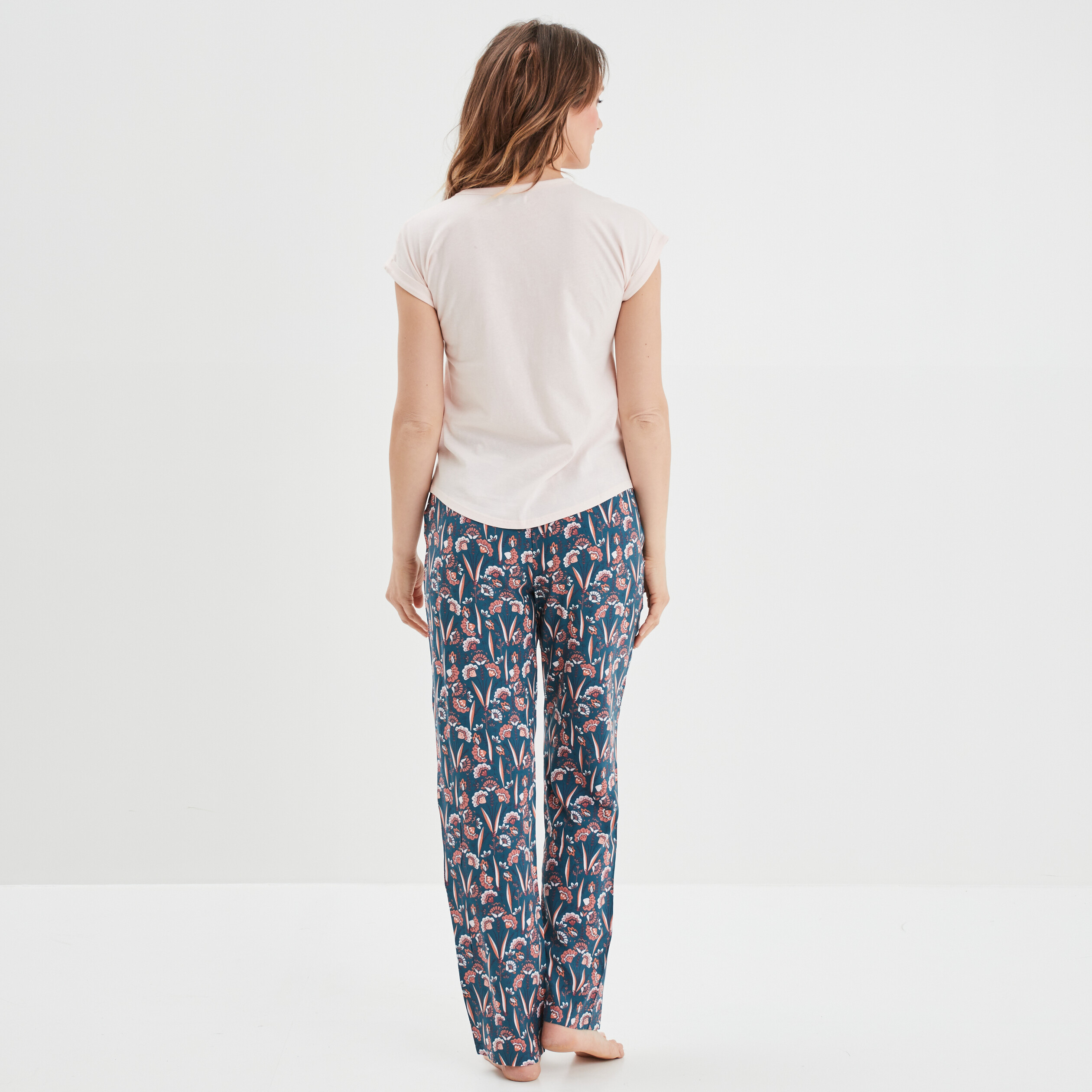Ensemble pyjama 2 pièces fluide bleu femme | La Halle
