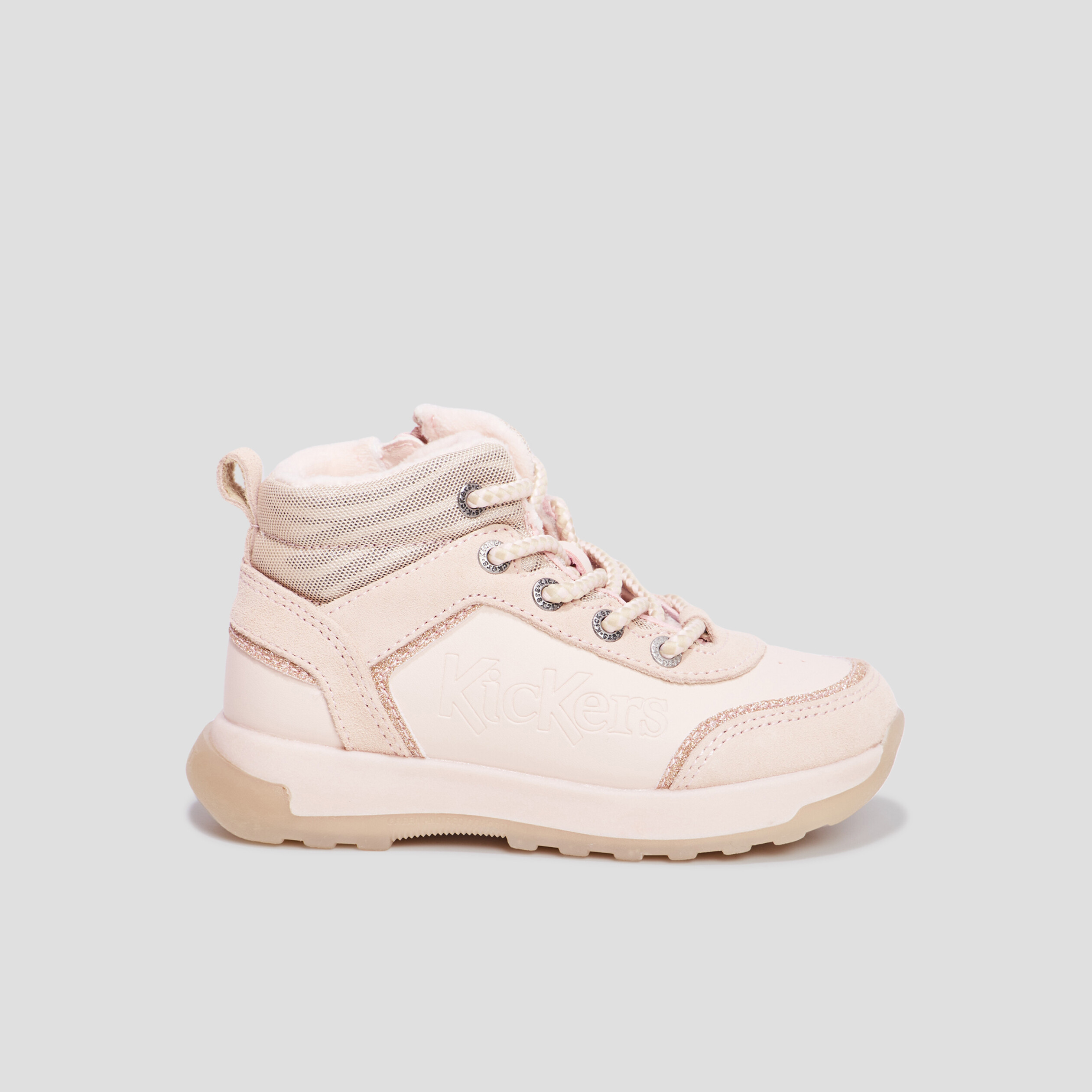 Bottines zippées Kickers Fauna rose fille | La Halle