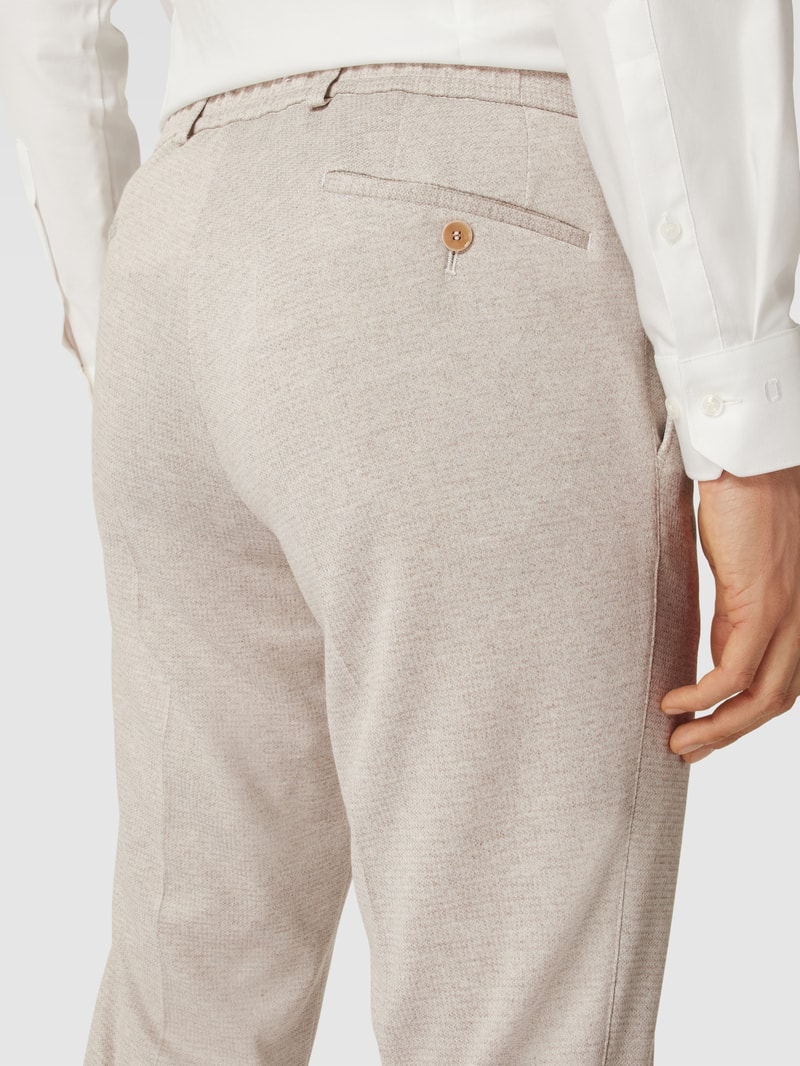 Stoffhose mit Strukturmuster in beige meliert