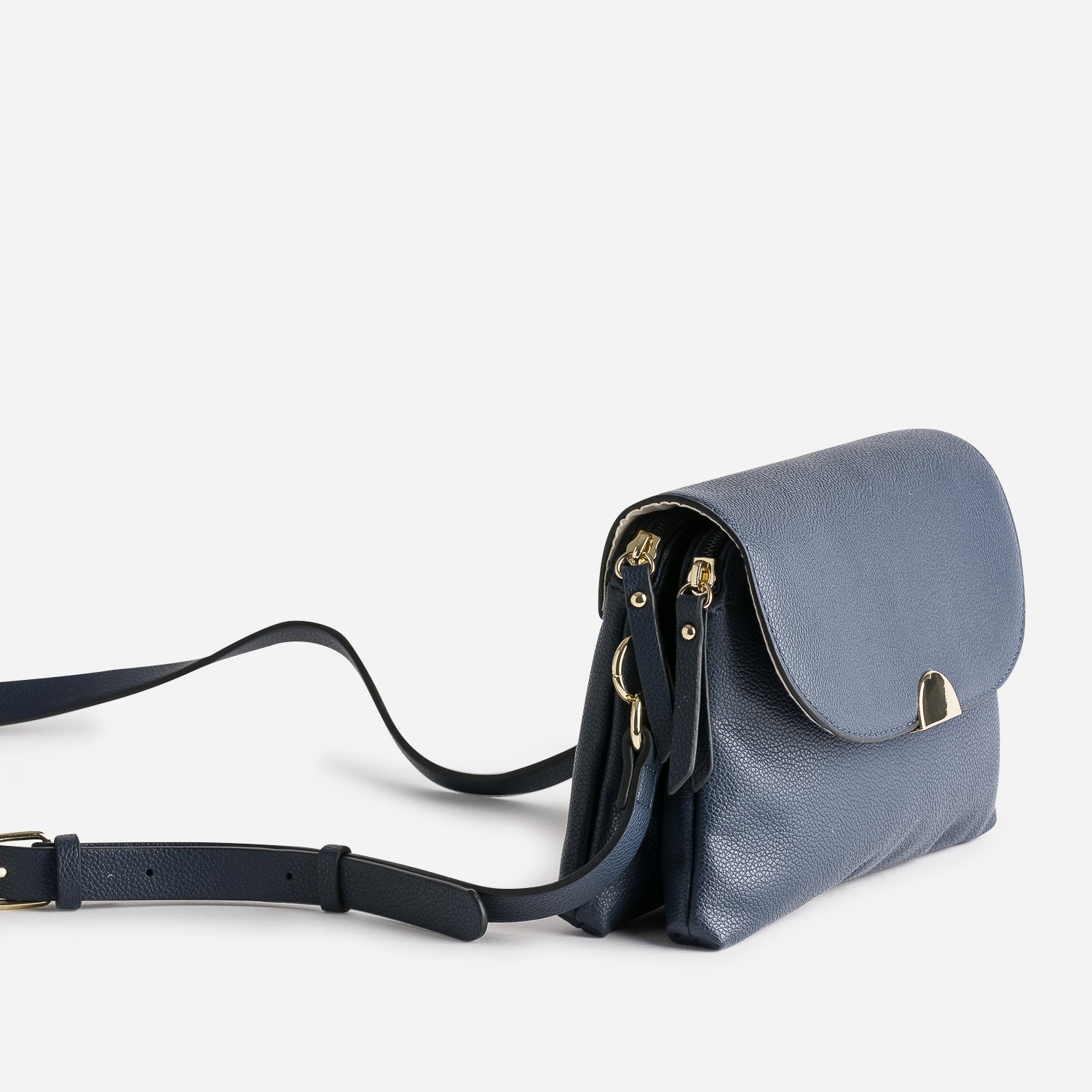 Sac bandoulière marine à double compartiment